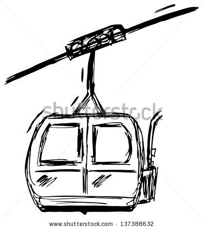 417x470 Line Drawing Of Ski Lift