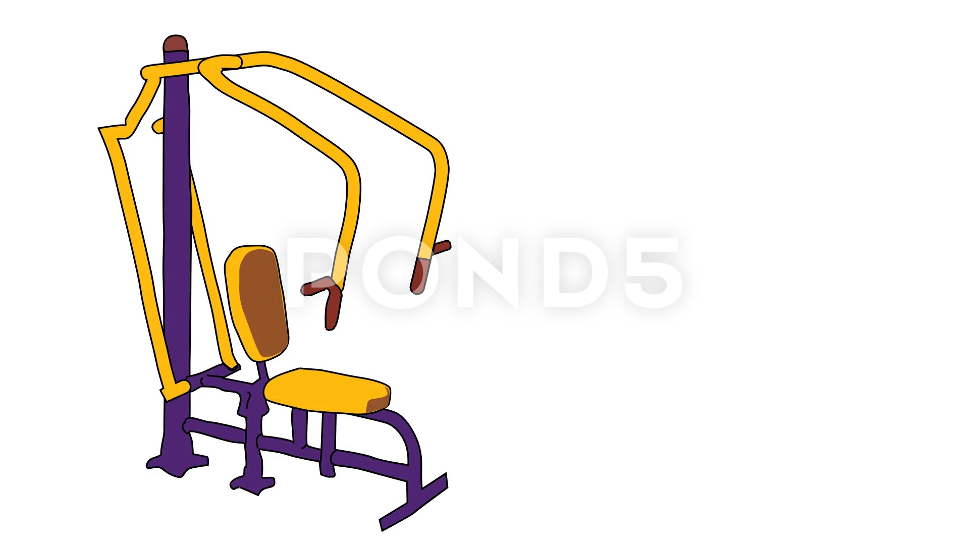 1920x1080 Animated Drawing Of Workout Equipment Machine Hi Res