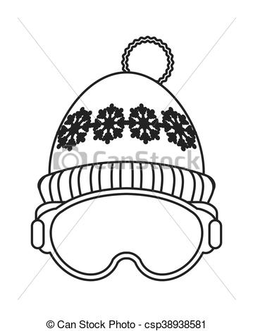 359x470 Flat Design Ski Mask And Hat Icon Vector Illustration