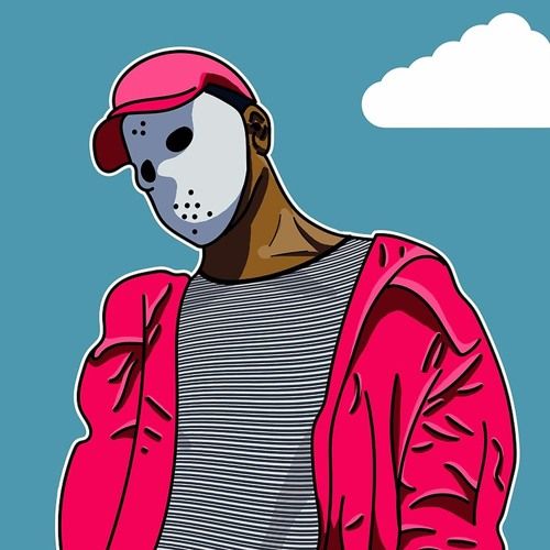 500x500 cover art ideas skiing, rapper art, skii mask