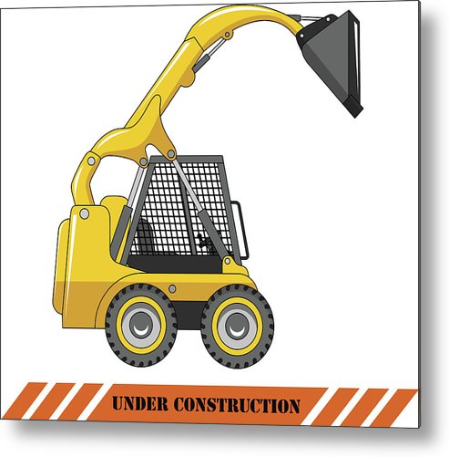 493x501 skid steer loader heavy construction machine metal print
