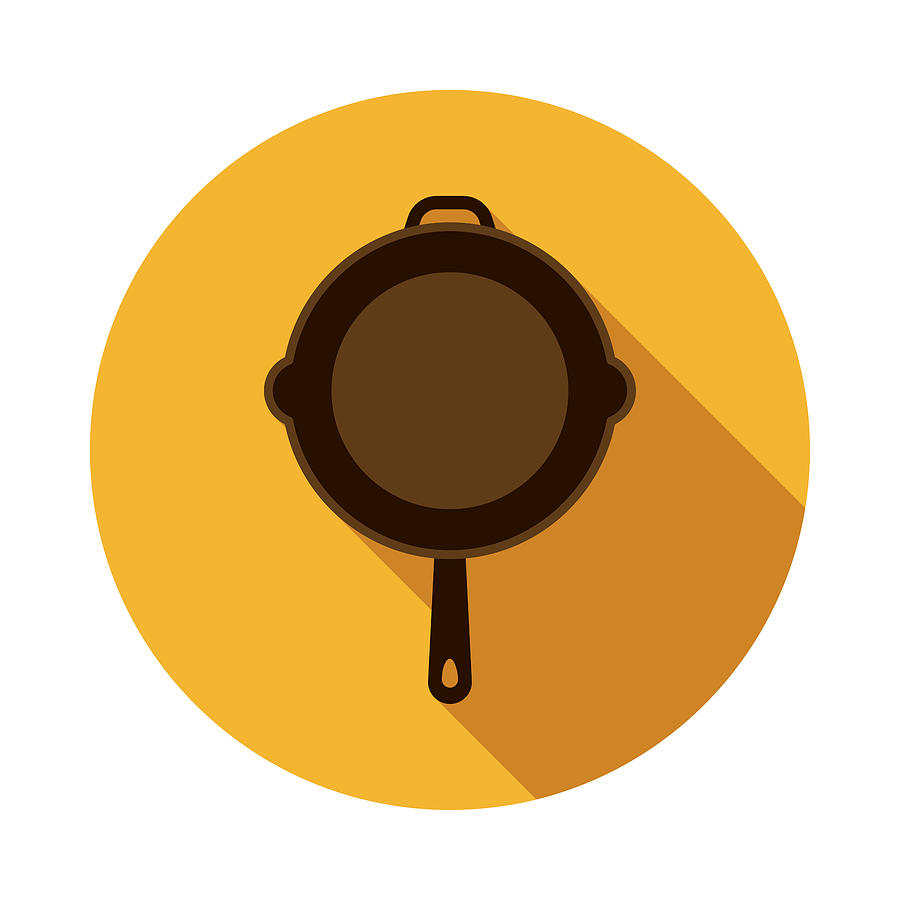 900x900 cast iron skillet camping icon