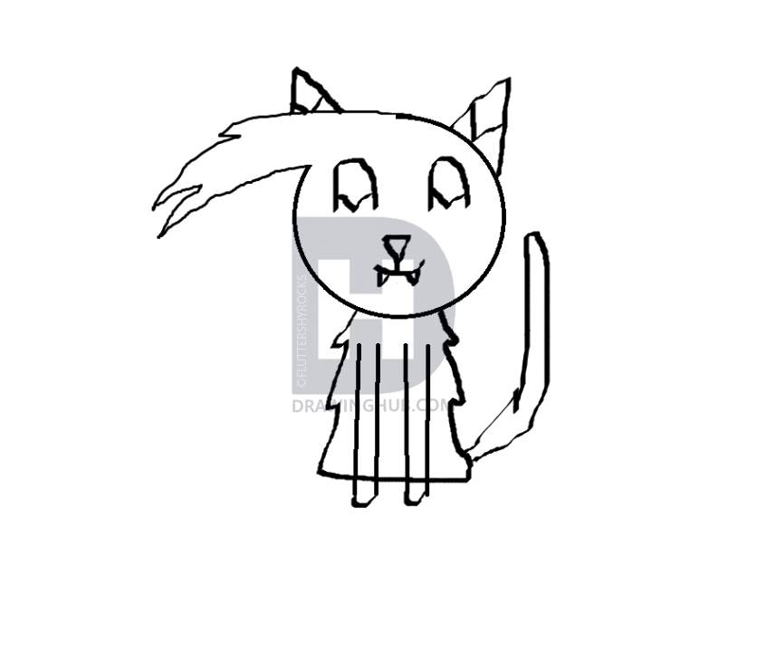 836x720 How To Draw A Cute Cat, Step