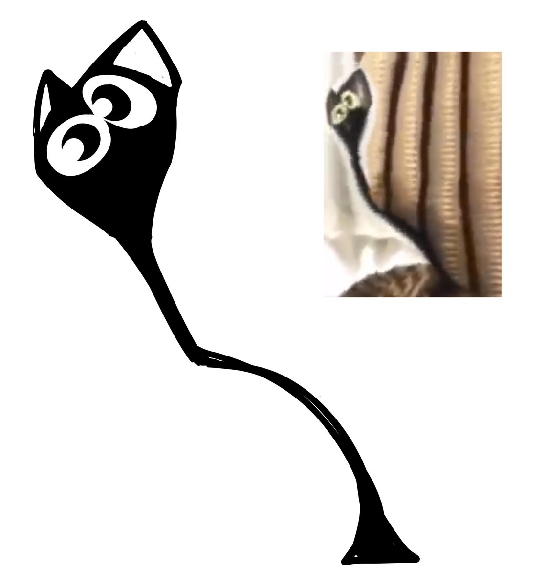 1119x1200 Felt Like Drawing The Skinny Distorted Cat From That One Video