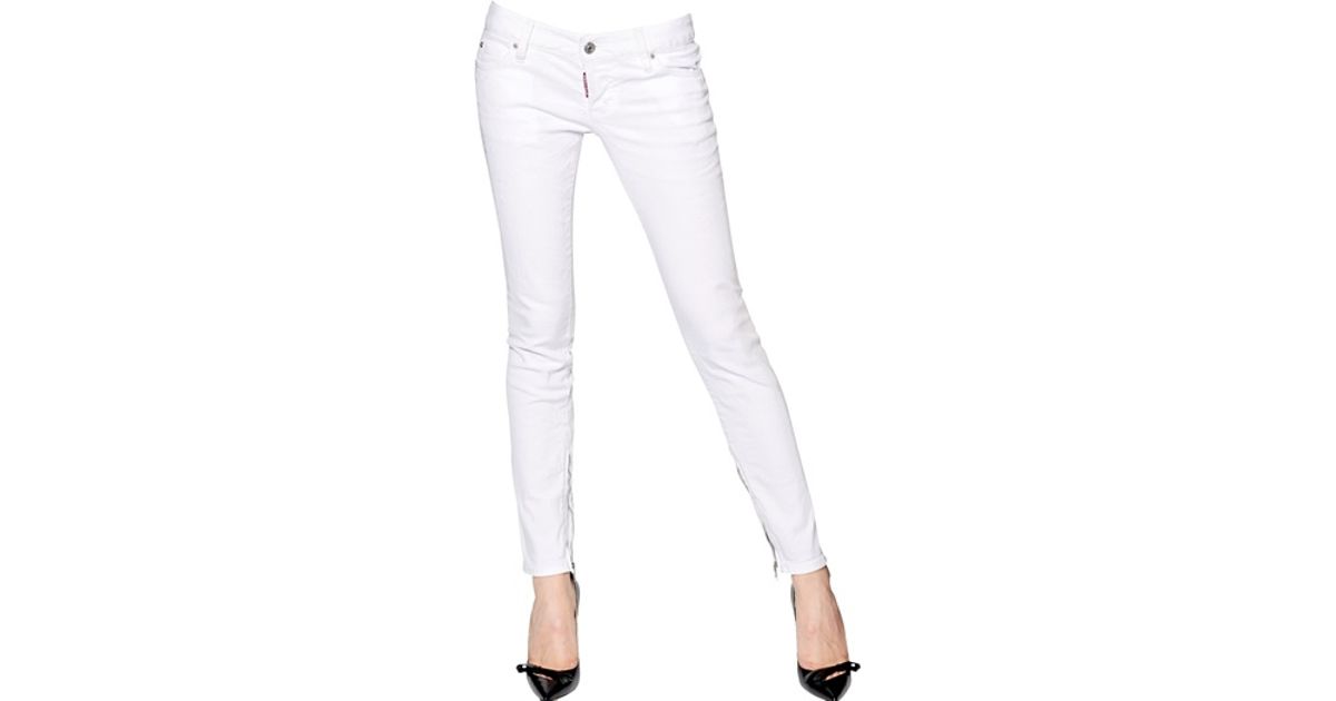 1200x630 Skinny Stretch Cotton Denim Jeans In White