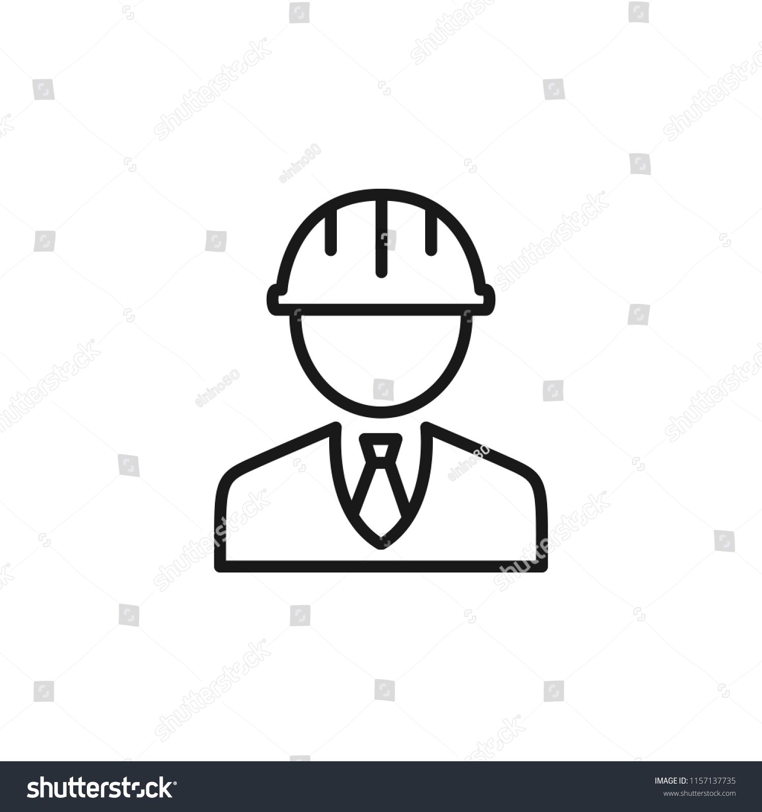 1500x1600 Thin Line Icon Of Engineer, People, Character, Avatar, Person