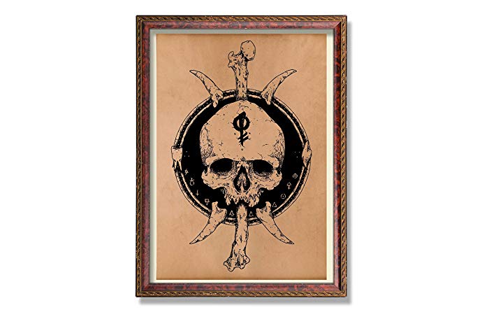 700x466 Tribal Human Skull Art Print Anatomical Poster Anatomy