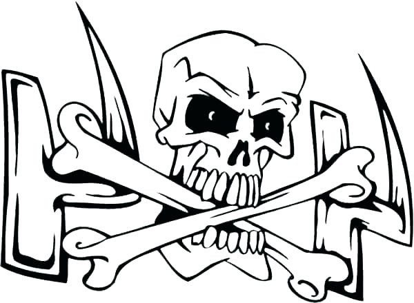 600x440 Skull Bones Coloring Pages