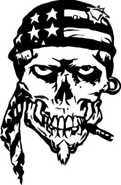 250x382 Bandana Skull Decal