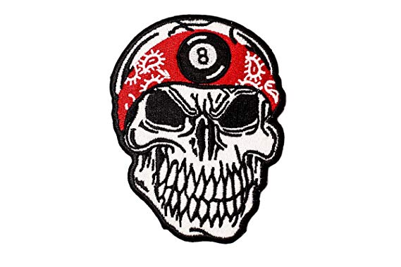 569x379 Skull With Bandana Embroidered Sew On Patch Ideal For Adorning