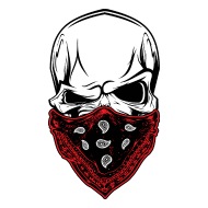190x190 skull bandit bandana iphone case spreadshirt