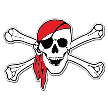 355x355 Pirate Skull Bandana Arrr Styling Vinyl Sticker
