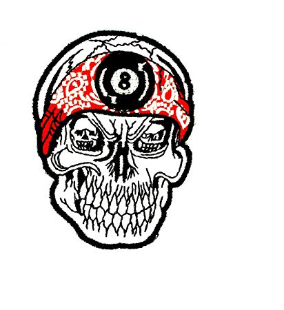 412x450 Skull Head Eight Ball Bandana Head Wrap Skull Ghost
