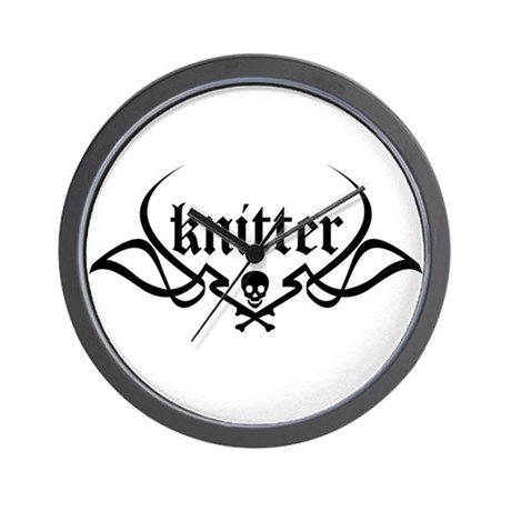 460x460 Knitting Skull Wall Clocks