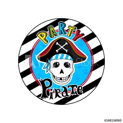 500x500 Pirate Party Sign With Skull In Cocked Hat Icon Children Drawing