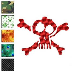 300x300 Skull Crossbones Pixel Drawing Decal Sticker Choose Pattern + Size