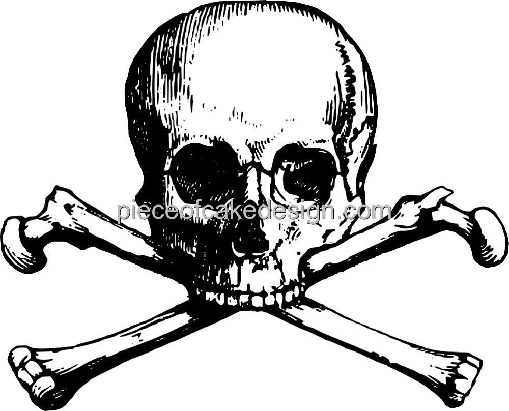 1000x808 Round Skull Crossbones Drawing Birthday Edible Cake