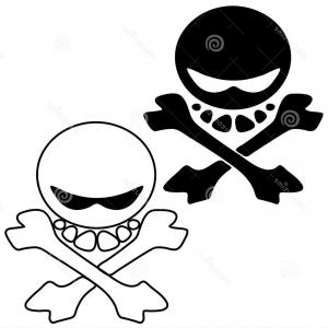 300x300 Cartoon Vector Illustration Skull Crossbones Image Sohadacouri