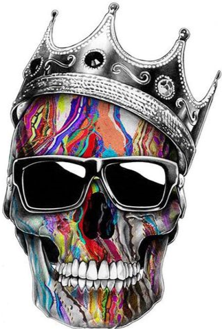 323x479 Oil Faded King Skull Sadgurl Teschi, Tatuaggi