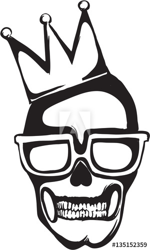 300x500 Skull Logo With Crown Outline