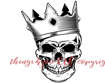 340x270 Skull With Crown Etsy