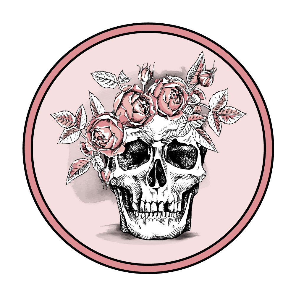 1001x1001 Vintage Skull With Rose Crown