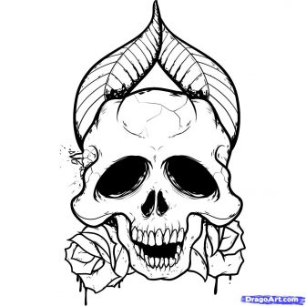 336x336 Drawings Of And Flames Cool Easy Flowers Skull Art Ajedrezdeen