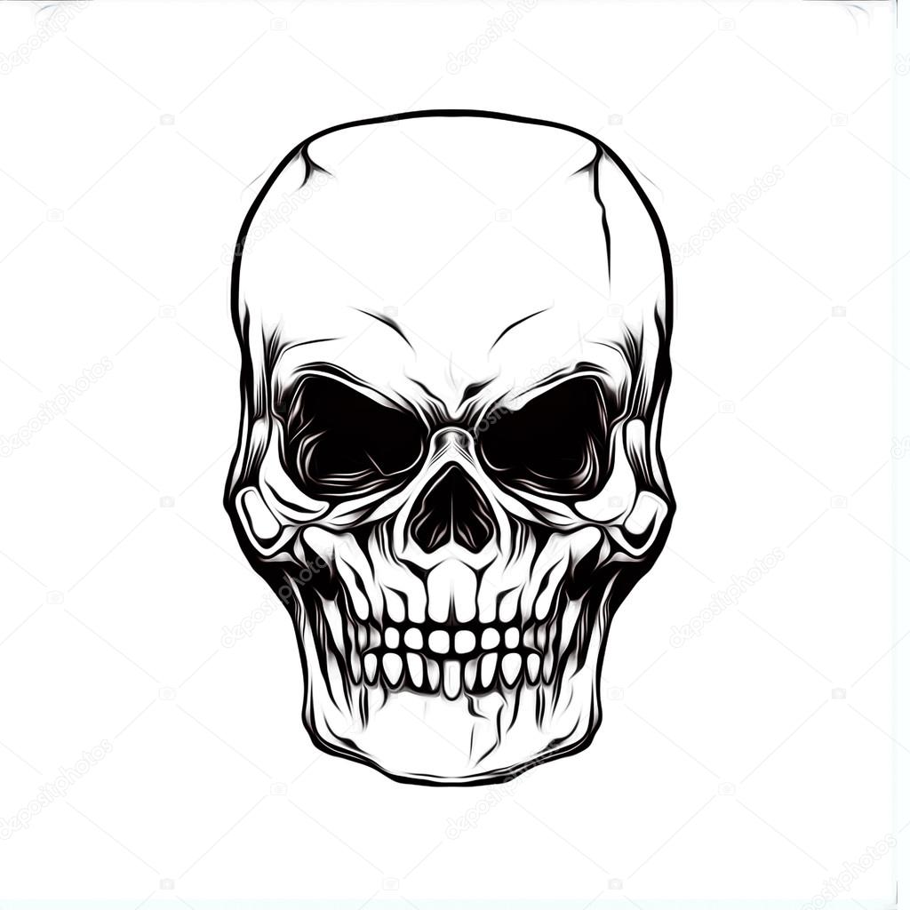 1024x1024 Huge Collection Of 'evil Skull Drawing' Download More Than