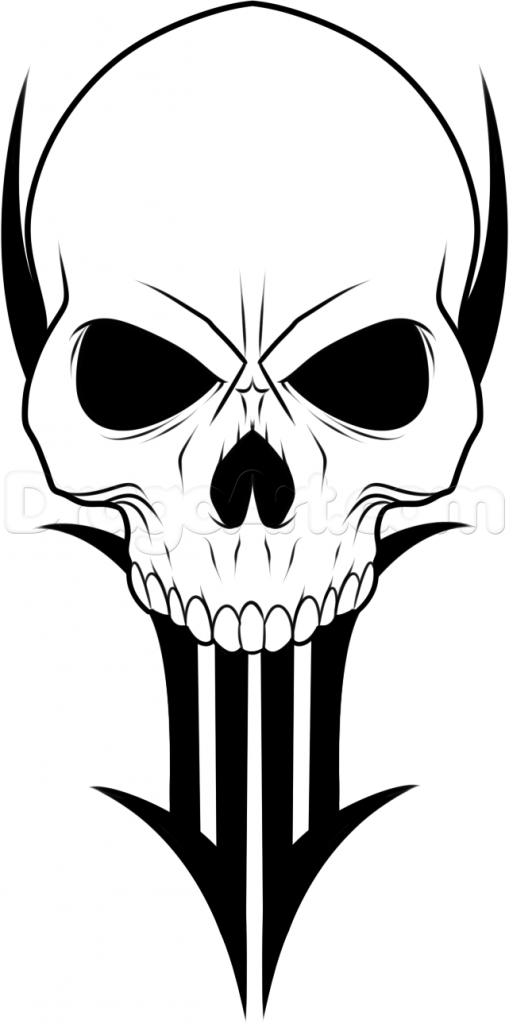 509x1024 Simple Skull Drawing Free Download Clip Art