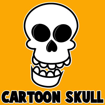400x400 How To Draw An Easy Cartoon Skull For Halloween Step