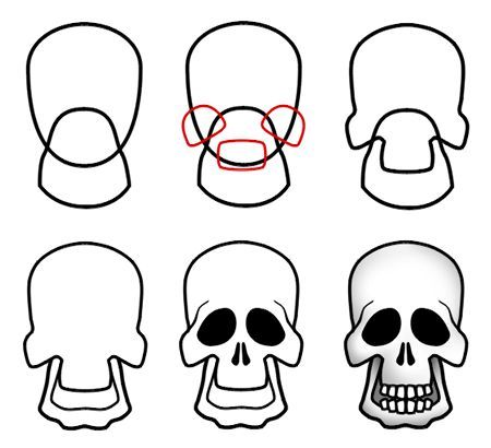 450x410 How To Draw Cartoon Skulls In Drawing Cartoon Drawings