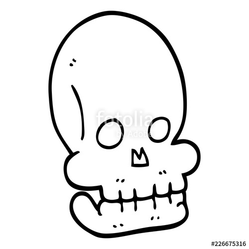 500x500 Line Drawing Cartoon Funny Skull Stock Image And Royalty Free