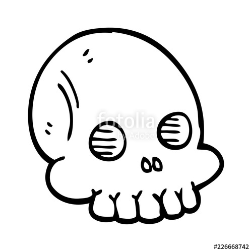 500x500 Line Drawing Cartoon Halloween Skull Stock Image And Royalty Free