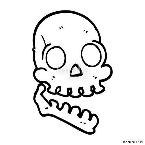 500x500 Line Drawing Cartoon Happy Skull Stock Image And Royalty Free