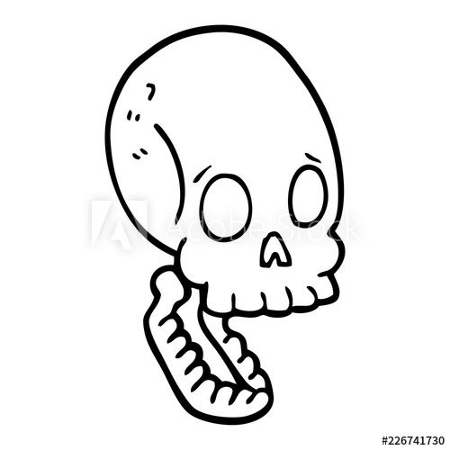 500x500 Line Drawing Cartoon Skull