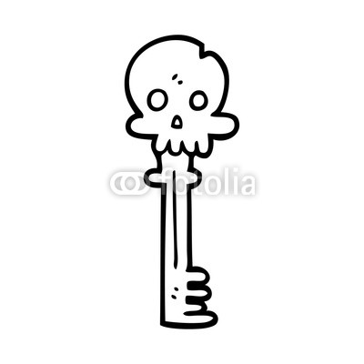 400x400 Line Drawing Cartoon Spooky Skull Key Buy Photos Ap Images