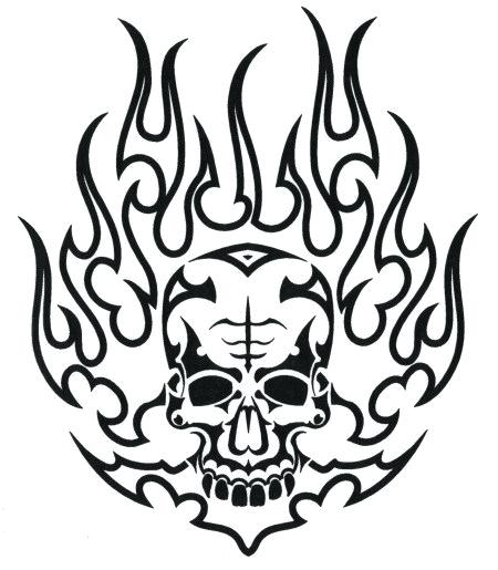 450x515 How To Draw Skulls With Flames Image Skull Drawing Flames