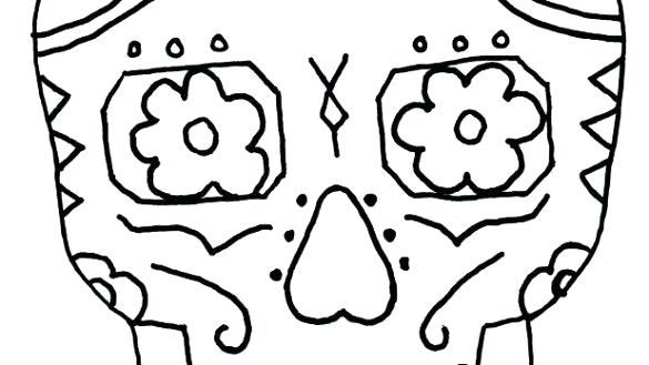 585x329 Sugar Skull Simple Simple Sugar Skull Coloring Pages Drawing