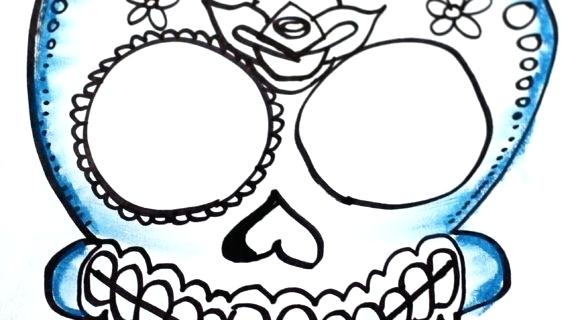 570x320 Sugar Skull Simple Simple Sugar Skull Coloring Pages Drawing