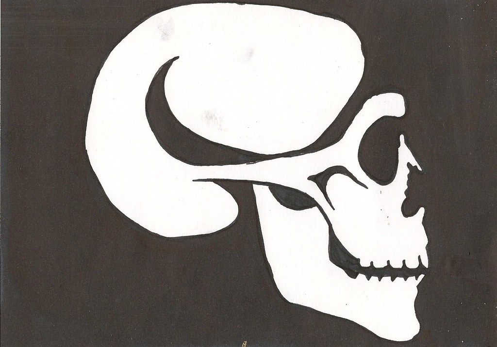 1024x716 Skull Drawing, Would Make A Cool Pirate Flag Hehehehe