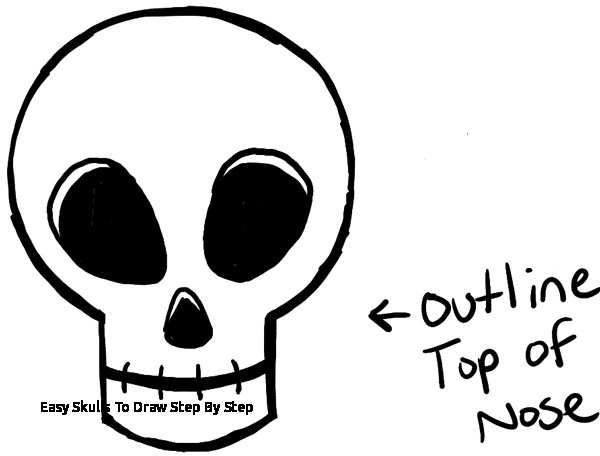 600x456 Simple Skull Drawing