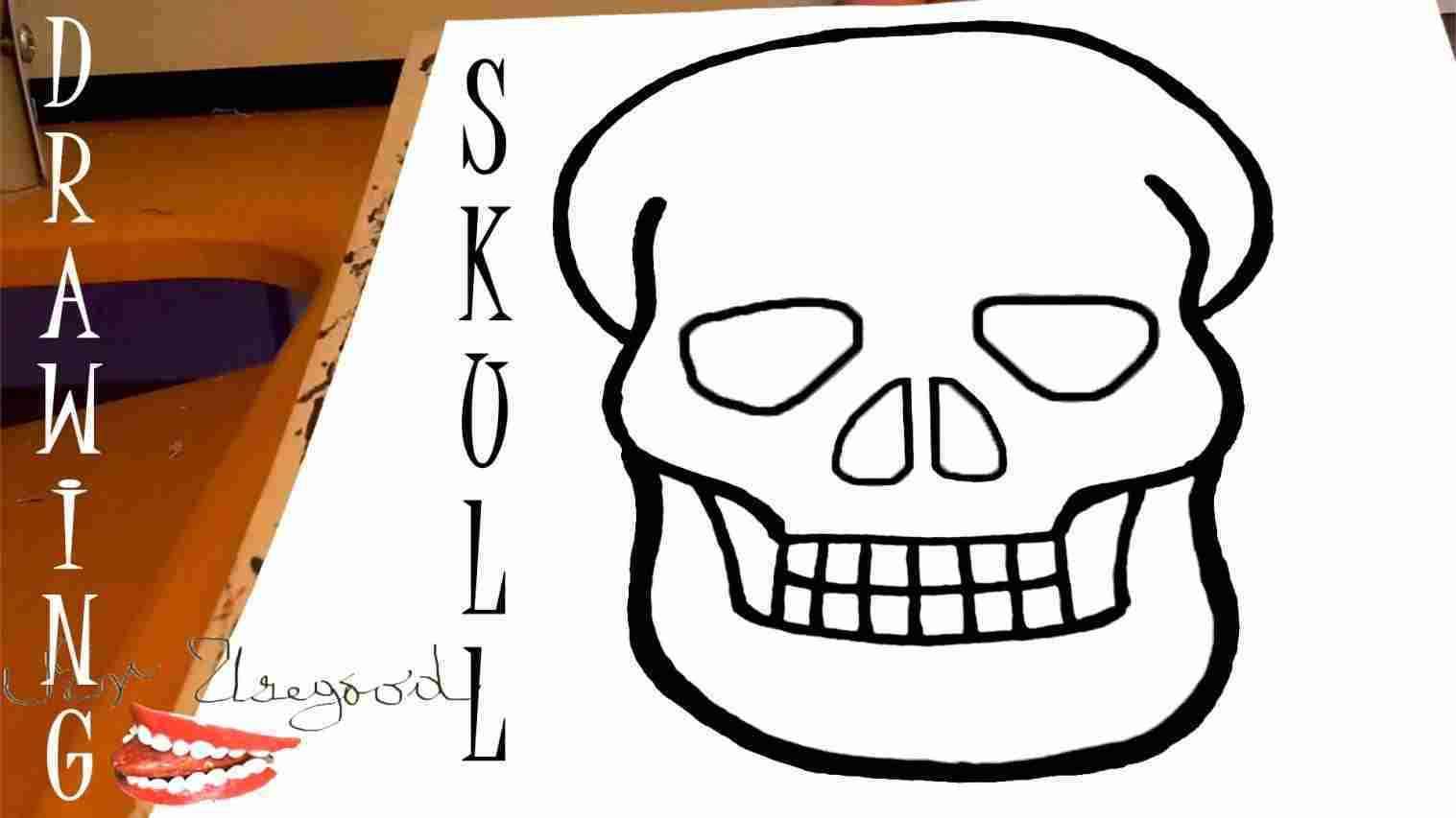 1517x853 Skull Drawing Easy Step