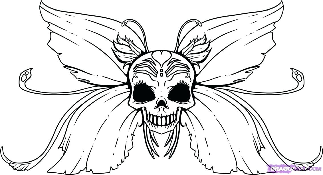 1132x613 Fairy How To Draw How To Draw A Skull Fairy Step Simple Fairy