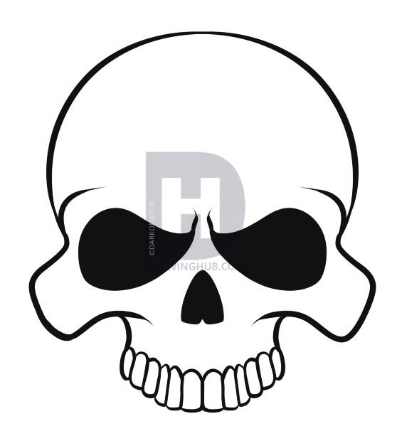 558x613 How To Draw An Easy Skull, Step