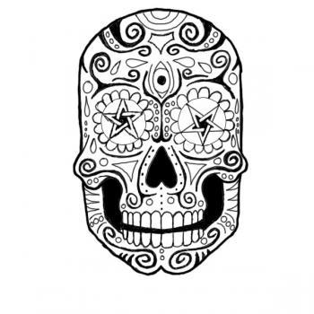 350x350 How To Draw A Sugar Skull, Step