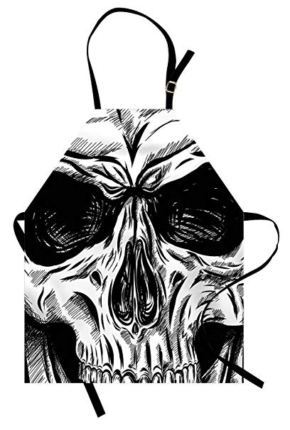 408x606 Pmnadou Halloween Apron, Gothic Dead Skull Face Close