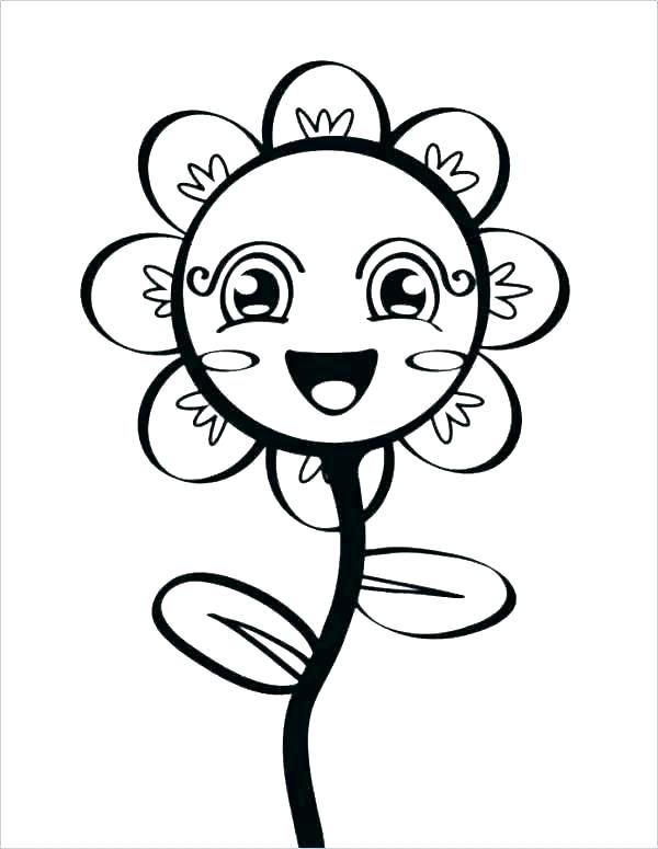 600x775 Easy Flower Coloring Pages Easy Flower Coloring Pages In Addition