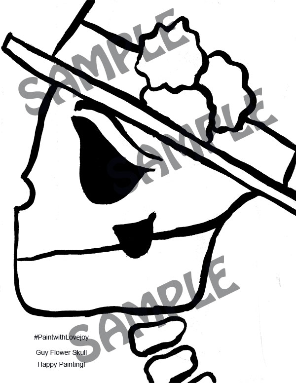 600x776 Male Flower Skull Traceable Lovejoy Creations