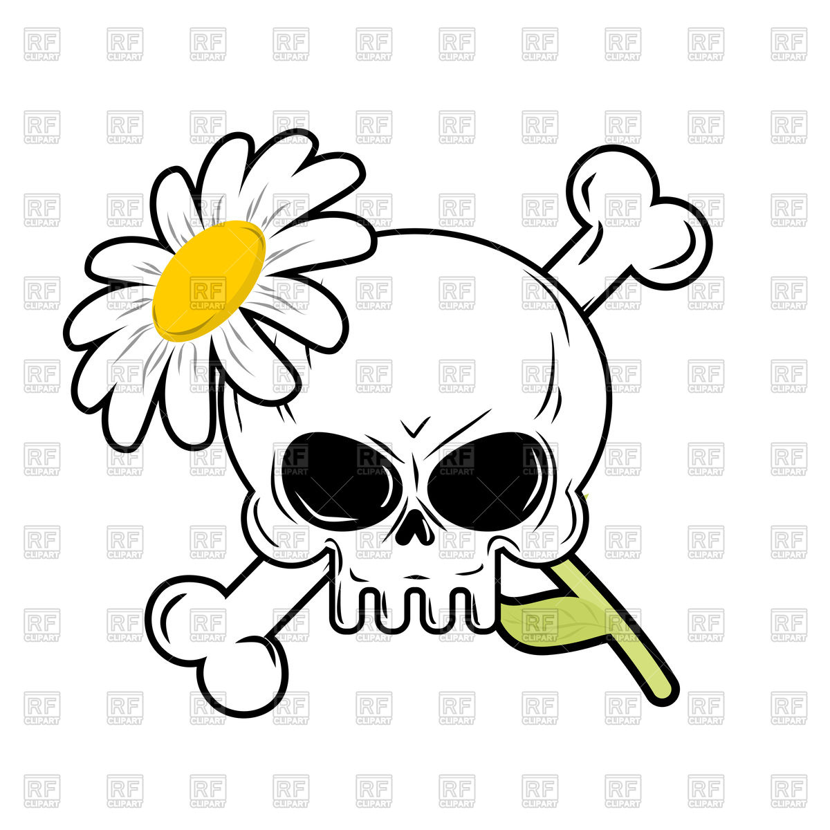 1200x1200 Skull And Flower Vector Image Of Signs, Symbols, Maps Maryvalery