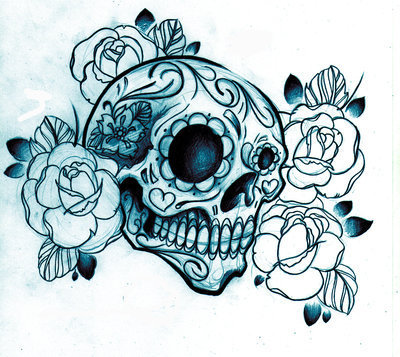 400x357 Art, Black And White, Diamond Tattoo, Drawing, Flowers